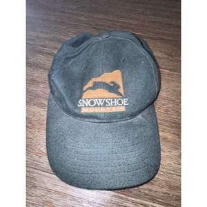 Merkley Headgear‎ Snowshoe Mountain Hat Green Cotton Leather Strapback Ski Cap